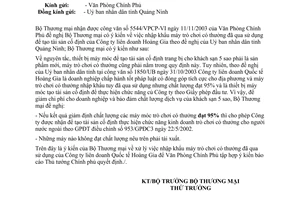 Công văn 5363 TM/ĐT xử lý đề nghị của Công ty Liên doanh quốc tế Hoàng Gia về NK máy  trò chơi có thưởng đã qua sử dụng