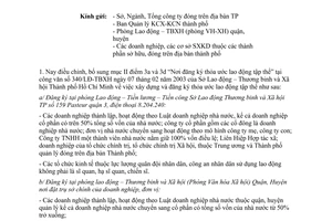 Công văn3543/LĐ-TBXH bổ sung, đối tượng đăng ký Thỏa ước lao động tập thể, Nội quy lao động