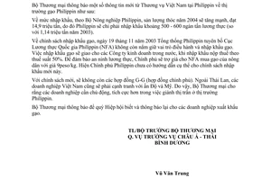 Công văn 5477/TM-CATBD thị trường gạo Philippin