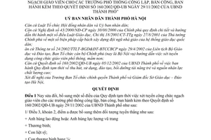 Quyết định 144/2003/QĐ-UB xét tuyển công chức ngạch giáo viên cho trường phổ thông công lập bán công sửa đổi quyết định 160/2002/QĐ-UB