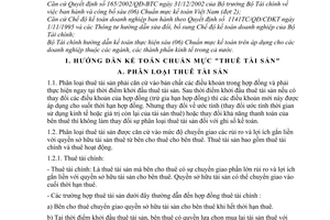 Thông tư 105/2003/TT-BTC hướng dẫn kế toán thực hiện (06) chuẩn mực kế toán do Bộ Tài chính ban hành theo Quyết định 165/2002/QĐ-BTC