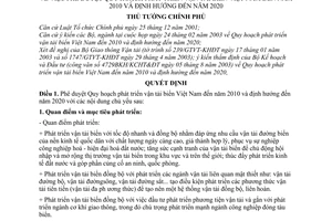 Quyết định 1195/QĐ-TTG  quy hoạch phát triển vận tải biển Việt Nam đến năm 2010 định hướng đến năm 2020