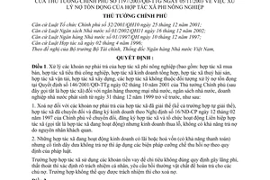 Quyết định 1197/2003/QĐ-TTg xử lý nợ tồn đọng hợp tác xã phi nông nghiệp