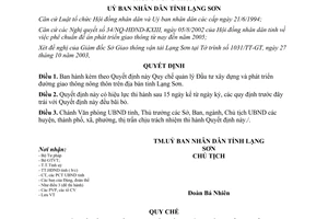 Quyết định số 26/2003/QĐ-UB quản lý đầu tư xây dựng phát triển đường giao thông nông thôn Lạng Sơn