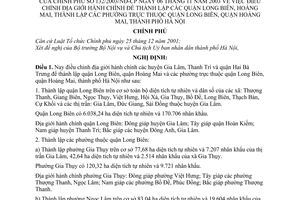 Nghị định 132/2003/NĐ-CP điều chỉnh địa giới hành chính để thành lập quận Long Biên, Hoàng Mai, phường thuộc quận Hoàng Mai,  Hà Nội