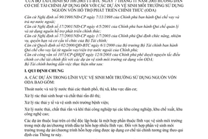 Thông tư 108/2003/TT-BTC hướng dẫn cơ chế tài chính áp dụng dự án vệ sinh môi trường sử dụng nguồn vốn Hỗ trợ phát triển chính thức (ODA)