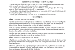 Quyết định 246/2003/QĐ-UBDT chức năng, nhiệm vụ cơ cấu tổ chức Viện Dân tộc