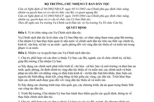 Quyết định 247/2003/QĐ-UBDT  chức năng, nhiệm vụ cơ cấu tổ chức Vụ Chính sách dân tộc