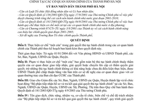 Quyết định 156/2003/QĐ-UB thực hiện cơ chế “một cửa” trong giải quyết thủ tục hành chính tại cơ quan hành chính của Hà Nội