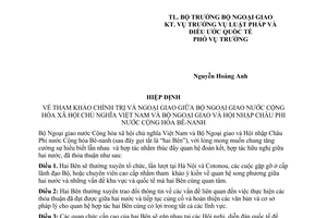 Hiệp định tham khảo chính trị ngoại giao giữa Bộ Ngoại giao Việt Nam Hội nhập Châu Phi nước Cộng hòa Bê-nanh 2003
