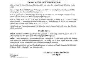 Quyết định 218/2003/QĐ-UB Ban quản lý Khu công nghiệp Quảng Ban quản lý Khu công