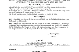 Quyết định 185/2003/QĐ-BTC quy chế đại lý bán vé xổ số kiến thiết