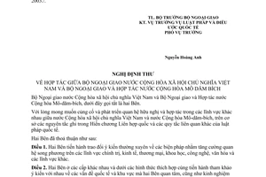 Nghị định thư  hợp tác giữa Việt Nam Mô-dăm-bích 2003