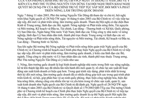 Thông báo 182/TB-VPCP ý kiến Phó thủ tướng Nguyễn Tấn Dũng Hội nghị triển khai Nghị Quyết 28-NQ/TW Bộ Chính trị phát triển nông lâm trường quốc doanh