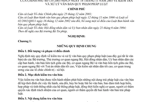 Nghị định 135/2003/NĐ-CP kiểm tra xử lý văn bản pháp luật