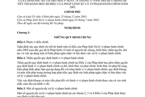 Nghị định 134/2003/NĐ-CP hướng dẫn Pháp lệnh Xử lý vi phạm hành chính năm 2002