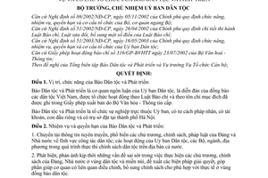 Quyết định 260/2003/QĐ-UBDT chức năng, nhiệm vụ cơ cấu tổ chức Báo Dân tộc và Phát triển