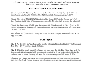 Quyết định 59/2003/QĐ-UB quy hoạch phát triển cửa hàng xăng dầu Tiền Giang