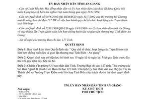 Quyết định 2393/2003/QĐ-UB Quy chế tổ chức hoạt động Trạm Kiểm soát liên hợp