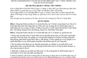 Quyết định 185/2003/QĐ-BBCVT chức năng, nhiệm vụ, quyền hạn cơ cấu tổ chức trung tâm kiểm soát tấn số vô tuyến điện khu vực 5