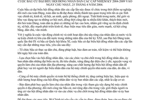 Chỉ thị 31/CT-TW lãnh đạo cuộc bầu cử đại biểu hội đồng nhân dân các cấp nhiệm kỳ 2004-2009