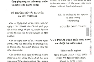 Quyết định 15/2003/QĐ-BTNMT quy phạm quan trắc mực nước nhiệt độ nước sông