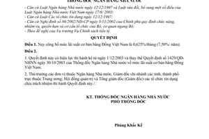 Quyết định 1573/2003/QĐ-NHNN mức lãi suất cơ bản bằng Đồng Việt Nam