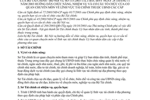 Thông tư liên tịch 115/2003/TTLT-BTC-BNV hướng dẫn chức năng nhiệm vụ cơ cấu tổ chức cơ quan chuyên môn lĩnh vực tài chính