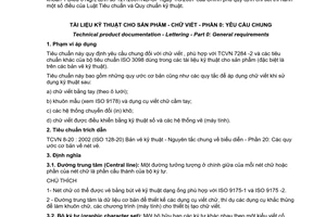 Tiêu chuẩn quốc gia TCVN 7284-0:2003 (ISO 3098-0 : 1997) về Tài liệu kỹ thuật cho sản phẩm – Chữ viết – Phần 0: Yêu cầu chung