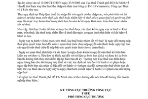 Công văn 4309 TCT/NV5 thuế Thu nhập cá nhân