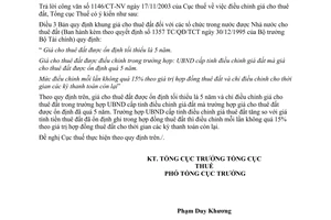 Công văn 4369 TCT/NV7 tiền thuê đất