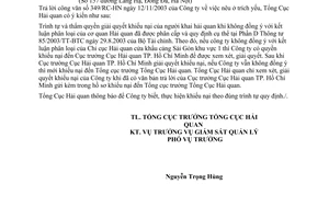 Công văn 6405/TCHQ-GSQL mã số thuế hàng nhập khẩu