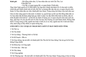 Công văn 2941/BNV-TCBC tổ chức của các cơ quan môn thuộc UBND tỉnh, thành phố trực thuộc TW mới được chia tác