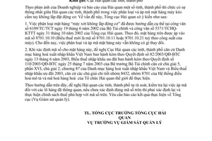 Công văn 6543/TCHQ-GSQL mã số hàng máy kéo cầm tay không llắp động cơ