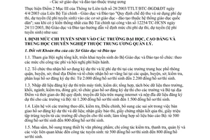 Công văn số 12228/KHTC định mức chi phí dự thi, dự tuyển (lệ phí tuyển sinh)