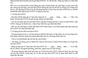 Công văn 4610 TCT/NV5 lập bảng kê kèm theo hoá đơn GTGT