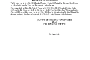 Công văn 6767/TCHQ-GSQL mã số bộ linh kiện đồng bộ của màn hình máy tính