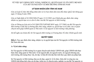 Quyết định 1430/2003/QĐ-UB chức năng nhiệm vụ quyền hạn tổ chức Sở Tài nguyên