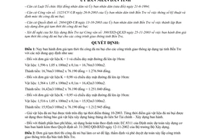 Quyết định 3441/2003/QĐ-UB đơn giá tạm thời thi công đá mi bụi công trình giao thông Bến Tre