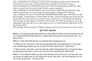 Quyết định 1613/2003/QĐ-BLĐTBXH tiêu chuẩn bổ nhiệm chức danh lãnh đạo cơ sở chữa bệnh theo Pháp lệnh xử lý vi phạm hành chính