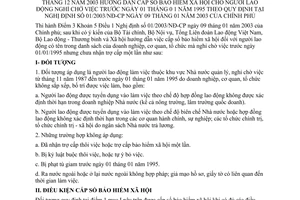 Thông tư 26/2003/TT-BLĐTBXH cấp sổ bảo hiểm cho người lao động nghỉ chờ việc trước ngày 1/1/1995