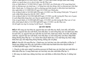 Quyết định 20/2003/QĐ-BTS quản lý xuất nhập khẩu hàng thuỷ sản chuyên ngành sửa đổi Quyết định 344/2001/QĐ-BTS Quyết định 14/2002/QĐ-BTS