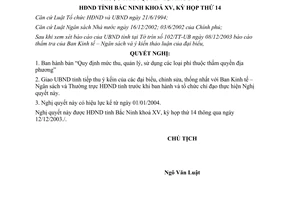 Nghị quyết 77/2003/NQ-HĐND quy định mức thu quản lý và sử dụng phí