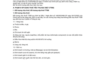 Thông tư 119/2003/TT-BTC Luật thuế tiêu thụ đặc biệt hướng dẫn thi hành Nghị định 149/2003/NĐ-CP