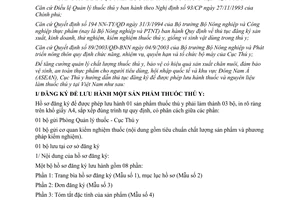 Hướng dẫn 788/TY-QL  đăng ký để được phép lưu hành thuốc thú y tại Việt Nam