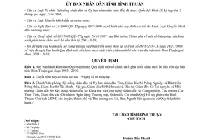 Quyết định 83/2003/QĐ-UBBT chính sách phát triển chăn nuôi bò sữa Bình Thuận 2003 - 2010