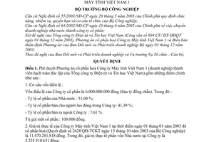 Quyết định 219/2003/QĐ-BCN chuyển Công ty Máy tính Việt Nam 1 thành Công ty cổ phần Máy tính Việt Nam 1