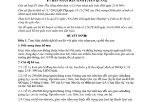 Quyết định 169/2003/QĐ-UB Chính sách hỗ trợ giáo viên mầm non tỉnh Tuyên Quang