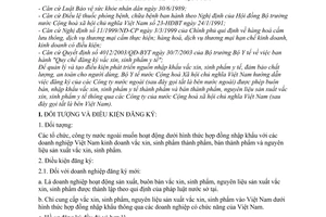 Thông tư 10/2003/TT-BYT hướng dẫn công ty nước ngoài đăng ký hoạt động vắc xin