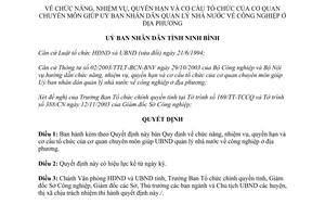 Quyết định số 2647/QĐ-UB năm 2003 quản lý nhà nước về công nghiệp Ninh Bình